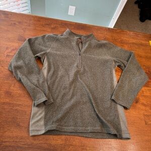 Merrell Men's Forest Green tan 1/4 Zip-Up Sweater pullover size medium